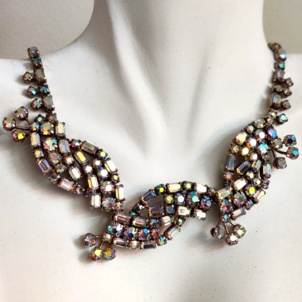 Exquisite Sherman Necklace with Dazzling Aurora Borealis Crystals
